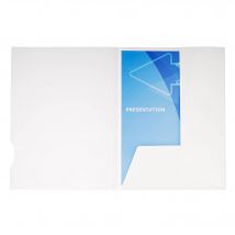 Boîte De 20 Chemises De Présentation Carte Brillante 250g Chromolux - A4 - Blanc - Exacompta