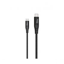 Jaym Câble Usb-c Vers Usb-c 3a Pd 60w Renforcé Charge Et Synchronisation 1,5m Noir