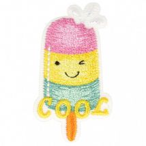 Lot De 3 Écussons Thermocollants Glace Cool 4,5 Cm X 2,5 Cm - MyMercerie