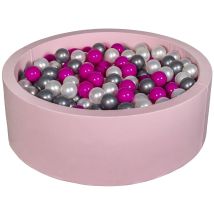 Piscine À Balles Aire De Jeu + 450 Balles Rose Perle, Rose, Argent - Velinda