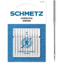 Boîte De 10 Aiguilles Pour Surjeteuse Et Brodeuse Schmetz | Overlock Universal Sy 2054 / 16x75 | Grosseur 80/12 Gris