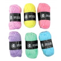 Laine Assortiment De Couleurs Classiques Pastel 6 Pelotes - Megacrea DIY