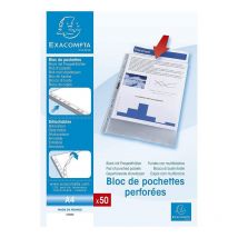 Bloc De 50 Pochettes Perforées En Plastique Transparentes Lisses A4 Exacompta