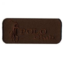 Ecusson Polo Club Marron Thermocollant 7cmx3cm - MyMercerie