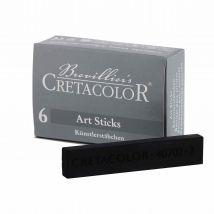 6 Fusains Noirs Pour Esquisse 1,4 X 0,7 Cm - Cretacolor