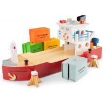 Bateau-container Avec 4 Containers - New Classic Toys