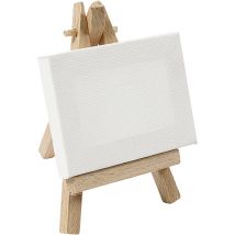 Mini Entoilé Avec Chevalet, Dim. 8x6x1 Cm, Blanc, 1 Pièce - CC Hobby