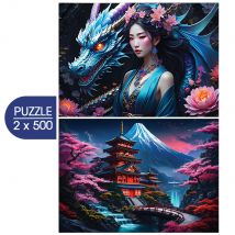 Puzzle 500 Pièces - 2 Puzzles - Japan Spirit - Asia Collection - Bluebird Puzzle