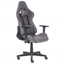 Siège De Gamer Gris Foncé En Tissu Nylon Et Métal Ergonomique À Rotation 360 °et Repose-bras Ajustables Roulettes À Fonction De Freinage - Beliani