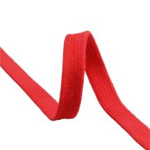 Tresse Tubulaire Plate Au Mètre 100 % Coton 15mm Rouge - MyMercerie