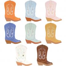 8 Assiettes Western Bottes De Cowboy - Meri Meri