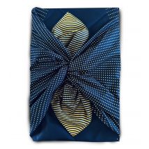 Papier Cadeau Réutilisable Emballage Furoshiki Coton Recyclé : Étoile Du Sud (bleu Nuit) (taille L) 85x85 Cm Collection Monochrome - Carédeau