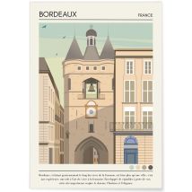 Affiche Ville Bordeaux Vintage | A3 : 29,7x42cm - L'afficherie
