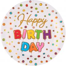 10 Assiettes Happy Birthday Ballon - Santex
