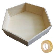 Etagère Hexagonale Bois 39 X 34 X 10 Cm + Masking Tape Doré À Paillettes - Youdoit