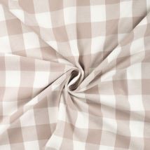 Tissu Flanelle De Coton Chemise À Carreaux Beige - Au Mètre - Craftine