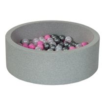 Piscine À Balles Aire De Jeu + 200 Balles Perle, Rose Clair, Argent - Velinda