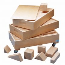 La Haye Set En 3 Coffres, Blocs En Bois - Jeu Montessori - Educo