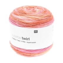 Laine À Chaussette Superba Twirl 4 Fils - 100gr - Rico Design 003 Multicolore Saumon