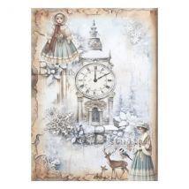 1 Feuille De Papier De Riz 21 X 29,7 Cm Ab Studio Scene Retro 2460 Scrapbooking