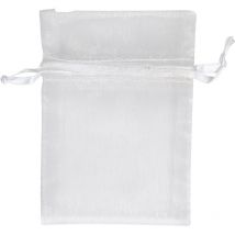 Sachets Cadeaux En Organza - Blanc - 10 Pcs - CC Hobby