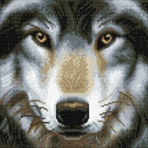 Crystal Art Kit Tableau Broderie Diamant 30x30cm Loup - Crystal Art