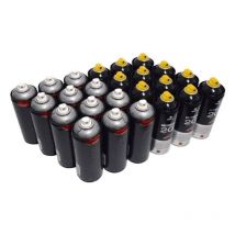 Lot De 24 Bombes De Peinture Mtn - Noir Goudron Et Chrome - 400ml - Montana