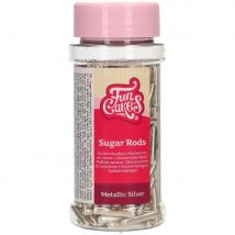 Funcakes Metallic Sugar Rods Xl Argent - 70g - CakeSupplies