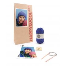 Kit Tricot Bonnet Débutant Courchevel Bleu Lavande Grand - Pingouin