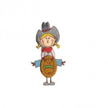 Ecusson Thermocollant Farwest Enfant Cowgirl 6x4cm - MyMercerie