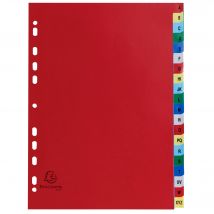 Intercalaires Imprimés Alphabétiques Pp Couleurs 12/100 Az - A4 - Couleurs Assorties - X 20 - Exacompta