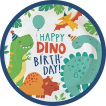 8 Assiettes - Happy Dino Party - Amscan