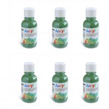 Lot De 6 Flacons 125ml Peinture Acrylique Fine Bouchon Flux Control Olive Vert Foncé 630 Primo - Primo