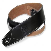 Soldier Sangle Cuir Lisse Noir Avec Motif Surpiqure
