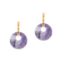 Boucles D'Oreilles Fleur En Pierres Améthyste - Sloya