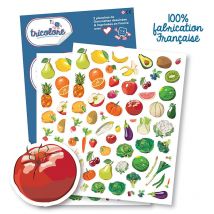 Gommettes - Fruits - Légumes - Aliments - Nourriture - 126 Pièces - Tricotez-moi