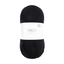 Pelote De Laine À Tricoter Basic Super Big Aran - 400gr - Rico Design 08 Noir - Rico Design