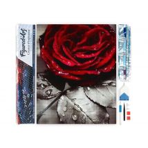Diamond Painting Broderie Diamant Figured’art 40x50cm Toile Entière Roulée Avec Diamants Carrés - Rose Rouge - Figured'Art