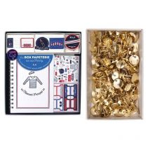 Coffret Papeterie Avec Carnet Frenchy + 150 Punaises Dorées - Youdoit