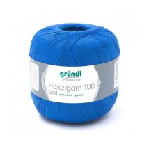 Hakelgarn 100 Fil Coton À Crocheter - Grundl - Certifié Oeko-tex 130 Bleu - Gründl