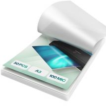 50 Pochettes De Plastification A3 - 100 Mic, 50 Feuilles De Plastification Standard- Brillantes, Qualité- Coins Arrondis- Acropaq - Acropaq