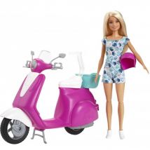 Scooter + Poupees Barbie + Casque - Mattel - Gbk85 - Barbie