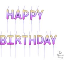 Bougies Happy Birthday Rose Gold Ombré - QUALATEX