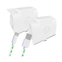 Pack Blocs-batteries Stealth Sx-c8 X Blanc + Charge Avec Câble Tressé Xbox - Stealth