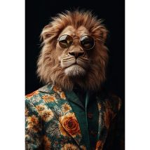Tableau Sur Toile Lion Stylé 30x45 Cm - Ceanothe
