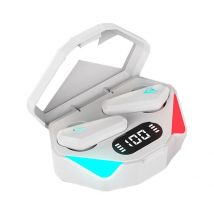 Ecouteurs Bluetooth 5.0 Stéréo Tactile Gaming Avec Boîtier Led Noir Blanc Yonis - Yonis