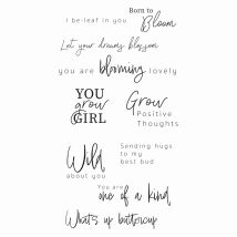 Tampons Transparents - Textes Anglais Fleur - 10 Clear Stamps - Sizzix