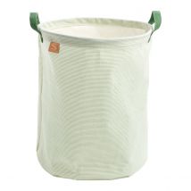 Panier De Rangement Tissu 31x39x31cm Coton Vert Tilleul - Sauthon