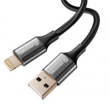 Swissten Câble Usb Vers Lightning Design Tressé Anti-nœud Noir