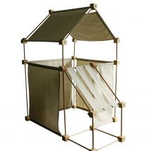 Jeu De Construction Géant En Bois Trigonos Family Tissu Bio. Jeu Fabriqué En Espagne - 79 Pces